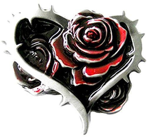 Piratenladen Buckle als Herz mit Rosen - Emo, Gothic, Gürtelschnalle