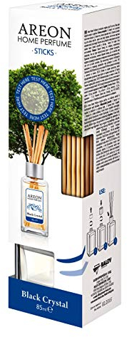 Raumduft Areon Home PARFÜM Diffusor mit Rattanstäbchen Home & Office (Black Crystal 85ml.)