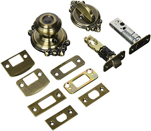 Schlage Lock Company F59GEO609BRK Georgian Interior Pack Knob Set with Single Cylinder Deadbolt, Antique Brass (Interior Half Only)