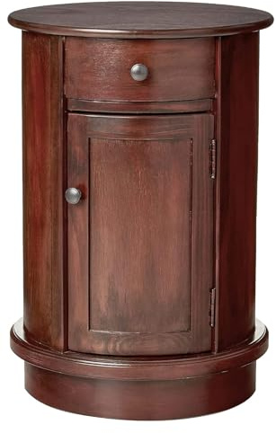 Decor Therapy Keaton Traditioneller runder Beistelltisch, 66 x 45 cm, Vintage Cherry