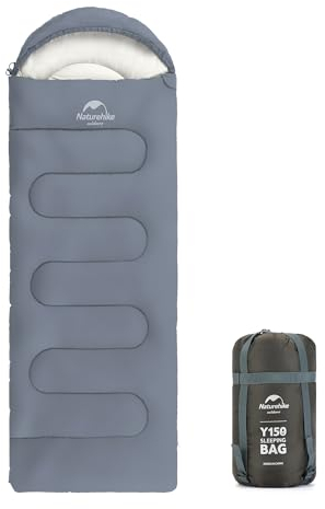 Naturehike Umschlagschlafsack, 3-Jahreszeiten-Deckenschlafsack mit Kleinem Packmaß, Ultraleichter Wasserdichter Deckenschlafsack, 220 X 85 cm Spleißbarer Schlafsack für Erwachsene(Blau L)