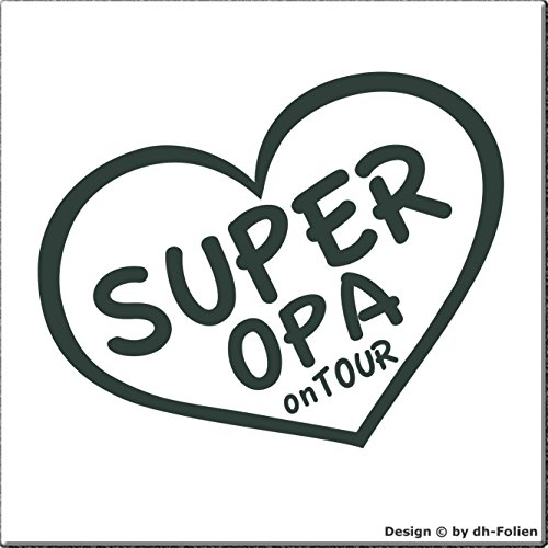 cartattoo4you® AK-00442 | SUPER Opa ON Tour | K-Serie | Autoaufkleber Aufkleber Farbe, anthrazit, in 24 Farben erhältlich, glänzend 13 x 10 cm