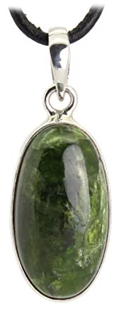 Budawi® Chromdiopsid grüner Diopsid Anhänger Kettenanhänger 925er Silber Schmuck