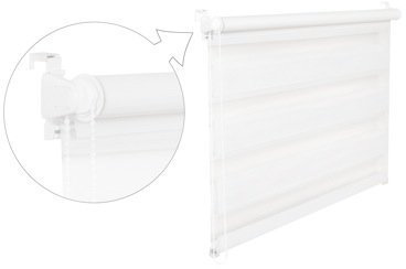 DOPPELROLLO DUOROLLO 95 CM BREIT 200 CM LANG Weiss INKL. SEILZUG FENSTERROLLO KLEMMROLLO JALOUSIE