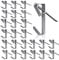 MINGZE Paquet de 25 crochets pour cintres avec clous, soutient jusqu'à 30 lb, Cadre Hanger Crochets Photo, argent