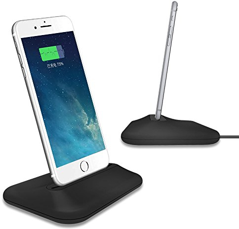 iPhone Dock Ladegerät stand Ladestation Beleuchtung mit 2 Schallloch für Apple iPhone SE/5/5S/5C/6/6S/7/8/X Plus