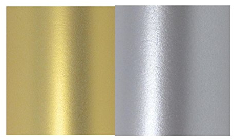 A4-Karton mit echtem Gold- und echtem Silber-Perlglanzschimmer, doppelseitig, 250 g/m², 20 Bogen (10 Bogen von jedem Papierdesign)