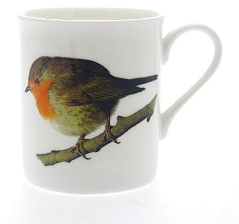 Robin on Branch Fine Bone China Mug