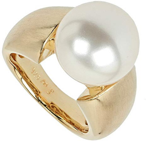Pfeffinger Damen Ring aus Silber 925 goldplattiert Südsee Muschelkern-Perle 12mm 50 (15.9)