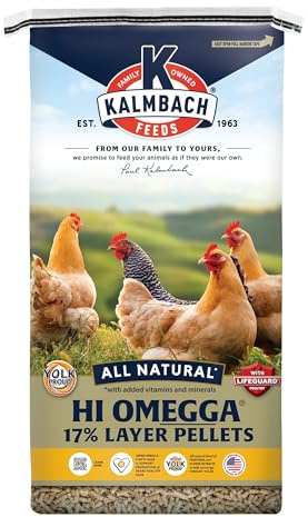 Kalmbach Feeds Hi Omegga All Natural 17% Layer Pellets for Chickens, 50 lb