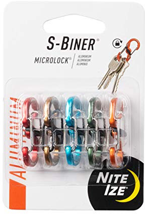 Nite Ize LSBMA-A2-5R7 Locking Carabiner Keyring Size #2 Assorted Colours, Assorted Colours, Size #2