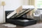MODERNIQUE® Bilancio Ottoman Storage Black Faux_Leather Super King Sized (6FT) Bounce Sprung Slats Base, Gas Lift up End Up Fabric Covered Floor Massive Storage Bed (Black, Super King 6FT)