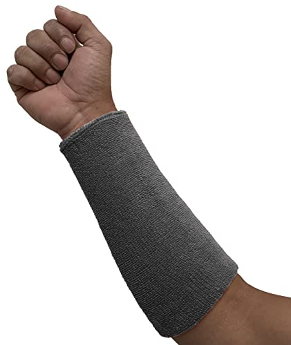 COUVER 22,9 cm extra lange, dicke, athletische, saugfähige Baumwolle, Sport-Schweißbänder für Basketball, Laufen, Tennis, Fitnessstudio, Radfahren und Training, Anthrazitgrau (1 Stück)