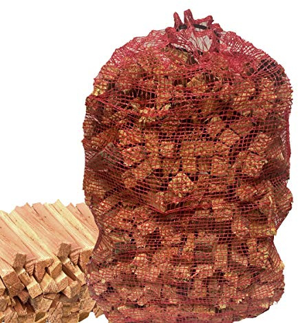 4KG TRADEFARMNI Natural Wooden Kindling Fire Wood Sticks in Netting Bag, Firewood for Wood Burners, Fire Starting, Open Fires, Stoves, Camping Fires, Wood Ovens. Fire Starters