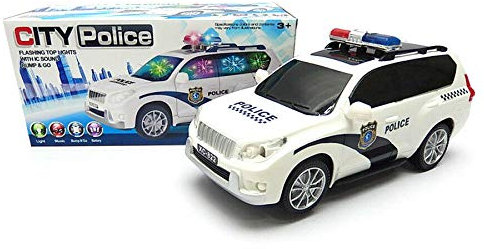 SDMAX Battery Operated Bump & Go City Police Car With Flashing Light & Sound Kids Toy, Long-Lasting Fun, Promotes Active Play, Hours Of Entertainment And Imaginative Play