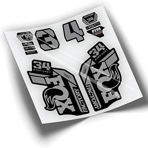 Adesivi Forcella Bicicletta Fox 34 Factory SC Step Cast 2021 Bicolore WP412 Argento
