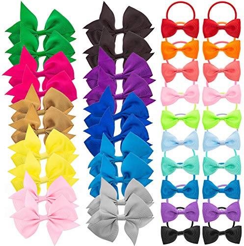 Kiiwah 40 Pezzi Accessori per Capelli Bambina, Fiocchi Capelli con Mollette e Elastici Capelli, Morbido Nastro del Grosgrain Bowknot Fermagli per Capelli per Neonate Bambini Toddler