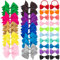 Kiiwah 40 Pezzi Accessori per Capelli Bambina, Fiocchi Capelli con Mollette e Elastici Capelli, Morbido Nastro del Grosgrain Bowknot Fermagli per Capelli per Neonate Bambini Toddler