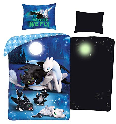 Halantex How to train your Dragon Bett Set Baumwolle Bettbezug 140x200cm Und Kissenbezug 70x90cm Original…