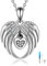 YAFEINI Engelsflügel Urne Halskette für Asche Sterling Silber Herz Feuerbestattung Schmuck für Asche Gedenkschmuck für Frauen