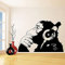 Wandtattoo Vinyl Wandtattoo Affe Mit Kopfhörer/Einfarbiger Schimpanse Mit Kopfhörer Zum Musik Hören/Straße Graffiti Sticker 79X56 Cm