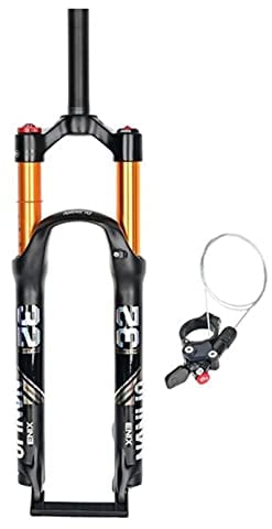 Suspension Mountain Bike Front Fork, Air Fork Suspension Shock Absorption Air Pressure Front Fork Bicycle Accessories Bicycle Front Fork fork (Color : Straight canal-RL, Size : 26 inch)