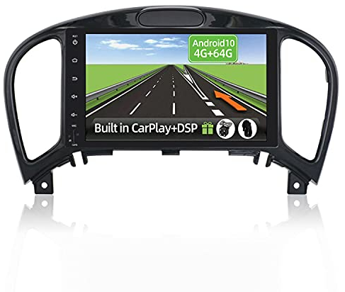 YUN, Android 10 2 DIN Autoradio para Nissan Juke/YF15 Infiniti ESQ(2010-2017) -4G+64G-(Integrado CarPlay/Android Auto/DSP)-8 Core-Gratuitos LED Cámara&Mic-Soporte Dab/Control del Volante/MirrorLink