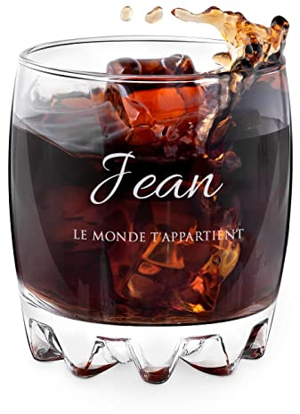 Maverton 300ml Verre a Whisky personnalisé pour Lui - Cadeaux Hommes - Cadeau Anniversaire Homme - Cadeau Personnalisé Homme - Verre Classique pour les Connaisseurs de Whisky - Aventure