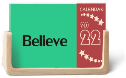 Believe Word Inspirierendes Zitat Sprüche 2022 Tischkalender Planer 12 Monate