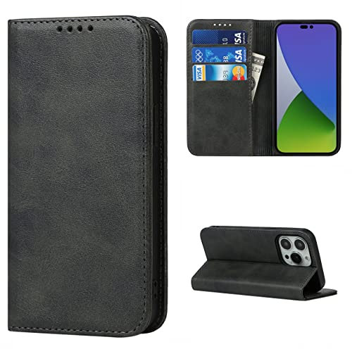 Cavor Cover Compatibile con iPhone 14 PRO,Flip Portafoglio Custodia in Pelle,[3 Porta Carte][Magnetica][Supporto Stand],Cover Libro Custodia Compatibile con iPhone 14 PRO - Nero