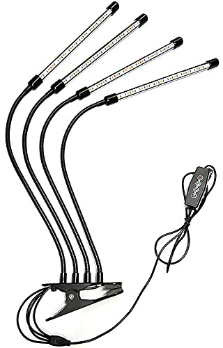 grow lights indoor， LED Plant Grow Light，80 LEDs 4 Head Full Spectrum Indoor Lamp with 360°Adjustable Gooseneck 5 Dimmable Brightness 3 Switch Modes 3/6/12H Timer for Seedling Succulents Gro