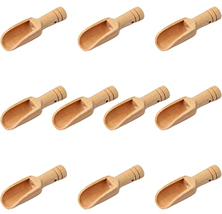 10 Mini Cuillères en Bois pour Sel, Thé, Bain et Café - 7,6 cm x 2,3 cm - Bambou