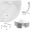 KOLMAN Badewanne STANDARD Eckbadewanne 130x130 mit Styroporverkleidung, Ablaufgarnitur und Füßen Komplettset 4in1 Premium Original Acryl Wanne Siphon