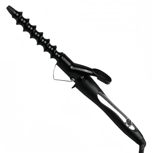 25mm Curling Tongs Spiral Hair Curler Ceramic Curling Wand for Short Long Hair Beachy Wave Curler 1 inch Hair Curler Iron Wand Dual Voltage