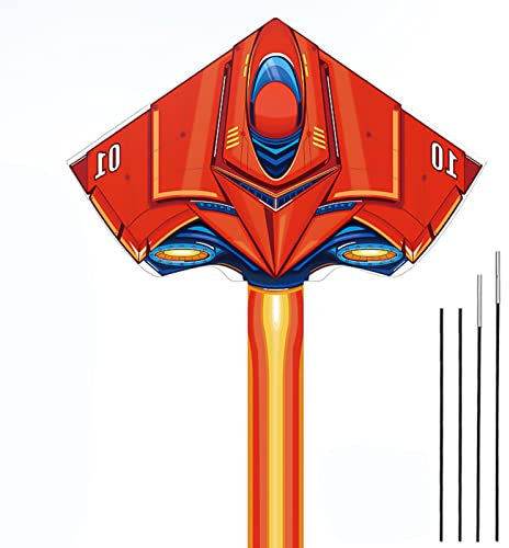 WUERKIYA Drachen Flugdrachen für Kinder und Erwachsene Deltaflügelrakete Streifenschwänze Bunt Delta Drachen Kinder Delta Lenkdrachen Flugdrachen Kinderdrachen 116 * 68 cm inkl. 138cm Rakete Schwanz