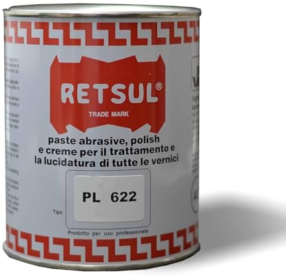 Polish - Pasta abrasiva liquida di consistenza cremosa a base solvente. Utilizzabile a mano o con attrezzature. Pasta per lucidatura finale (1 Kg, Bianca 622)