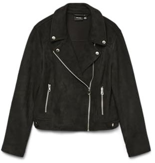 VERO MODA Vmjose Short Faux Suede Jacket Noos - Chaqueta para mujer, Negro, XL
