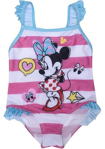 Ellepi Costume Intero Disney Minnie Bambina Anni Mesi Mare Piscina (Intero Bianco, 24 Mesi)