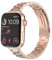 MoKo Correa Delgada de Metal Compatible con Apple Watch 41mm 40mm 38mm, Pulsera Fina de Acero Inoxidable de Repuesto para iWatch Series SE 2 SE 9 8 7 6 5 4 3 2 1 para Mujeres Hombres, Oro Rosa