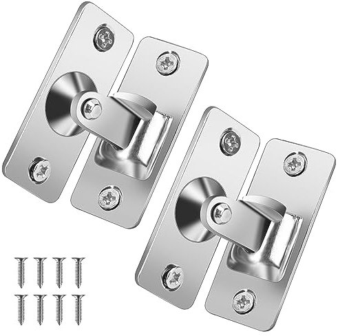 Door Hasp Latch 90 Degree Door Latch Sliding Screen Door Latch Barn Mini Size Door Lock Stainless Steel Pocket Door Locks and Latches for Bathroom Outdoor