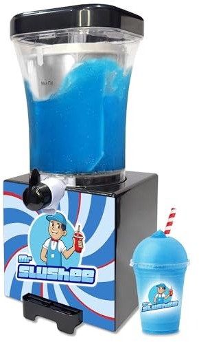 Mr Slushee Home-use Slushie Machine, New and Improved Countertop Slushy Maker for Kitchen, 34 fl oz, Ice Cold Frozen Slush Drink, Slushy Cup, Turns Your Favorite Sodas into Slushies.