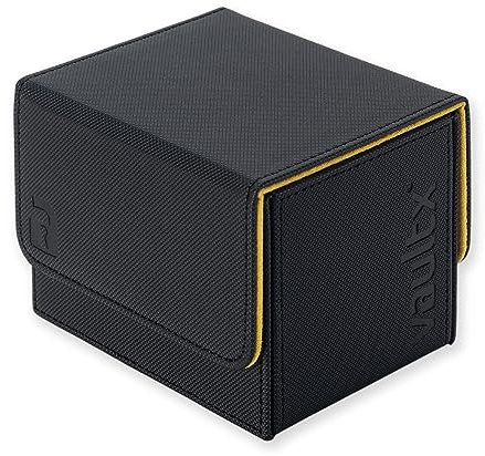 Vault X Trading Card Sideloading Deck Box, 100+ sleeved cards, Premium Exo-Tec Material, Card Holder Storage Box, Detachable Magnetic Lid, for MTG Commander Game, TCG (Black/Electric Yellow)