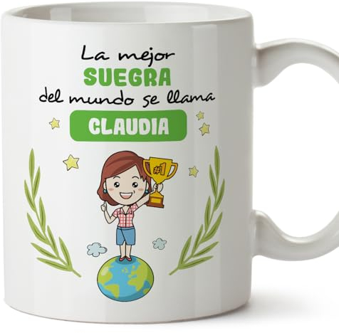MUGFFINS Tazas Personalizadas para SUEGRA - En Español - Eres Mejor del Mundo - 11 oz / 330 ml - Regalo personalizable original y divertido