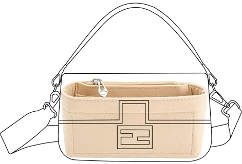 Lckaey Borsa organizer in feltro per borsa baguette FENDI inserto per fendi Borsa baguette Organizzatori Y090Khaki-L