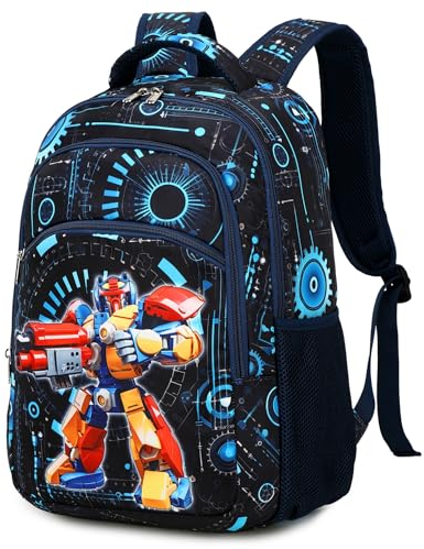 BTOOP Rucksack für Kleinkinder, Jungen, Mädchen, niedlicher Schulrucksack, Vorschule, Kindergarten, Büchertaschen, Kindergarten, Kindertagesstätte, Kleinkindtaschen, Robot Blue