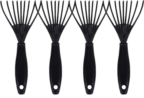 4 pezzi Detergente per Pettine,Pulisci spazzola per capelli,Rastrello in Plastica per Pettine per Capelli,Strumento per Pulizia per pulire pennelli,Pettine per Salone,Casa,Animale(Nero)