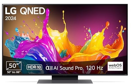 LG 50QNED86T6A TV 50 (127 cm) QNED Fernseher (α8 4K AI-Prozessor, webOS 24, HDR10, bis zu 120Hz) [Modelljahr 2024]