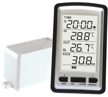 AWHAO Pluviometro Pluviometro Monitor Display Digitale Pratico Strumento di Registrazione meteorologica Pluviometro Digitale Pluviometro