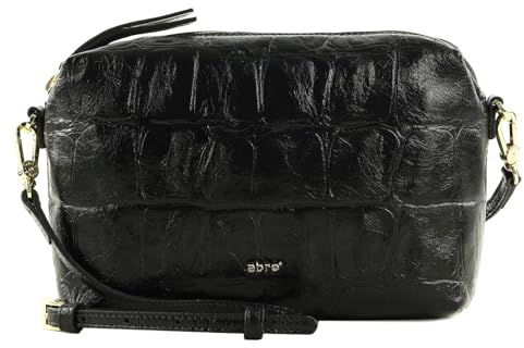 Abro Leder Maxi Cocco Crossbody Bag Kaia Black/Gold