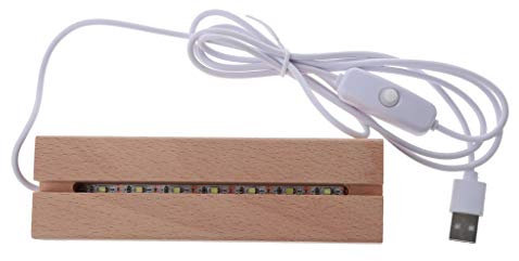 LED Base Acryl Lampenfassung für kreatives Nachtlicht Rechteckige Holzstück Holzlampe